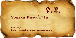 Voszka Manuéla névjegykártya